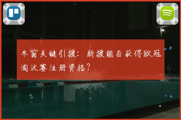 冬窗关键引援：新援能否获得欧冠淘汰赛注册资格？